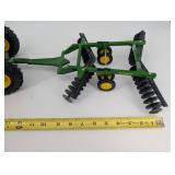 John Deere Toy Tractor With Disc Harrow Farm Implement