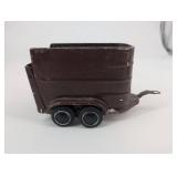 Tomy Brown Tin Toy Train Boxcar - Vintage 2-Axle Car