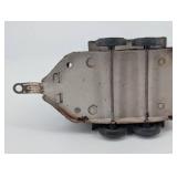 Tomy Brown Tin Toy Train Boxcar - Vintage 2-Axle Car