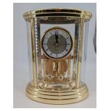 Gold Tone Mantel Clock with Glass Dome - Quartz Movement
