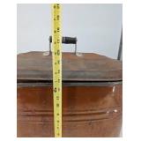 Antique Vintage Copper Wash Tub with Lift-Off Lid & Side Handles