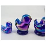 Rainbow Bird Glass Figurines - Iridescent Rainbow Finish (Set of 3)