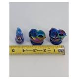 Rainbow Bird Glass Figurines - Iridescent Rainbow Finish (Set of 3)