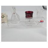 Vintage British Crystal Glassware Collection - Decanter, Butterfly Stopper, Cut Glass Vases & More