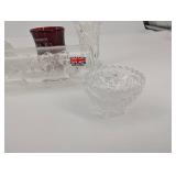 Vintage British Crystal Glassware Collection - Decanter, Butterfly Stopper, Cut Glass Vases & More