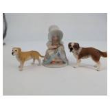 Circle of Friends Masterpiece Figurine - 3-Piece Group with Girl and Two Dogs