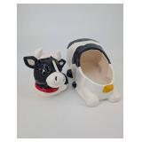 AMC NY NY - Holstein Cow Ceramic Figurine Set (Adult & Calf) - Made in Taiwan