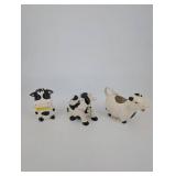 3-Piece Ceramic Cow Figurine Set - Farmhouse Decor