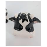 3-Piece Ceramic Cow Figurine Set - Farmhouse Decor