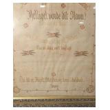 Framed Danish Lord's Prayer Textile Wall Art