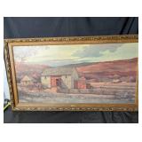 Eric Sloane Autumn Harvest - Framed Landscape Print with Ornate Gold Frame