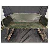 Keller Green Wooden Farm Trough on Metal Sled Runners