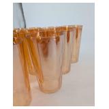 Amber Glass Tumblers - Hammered Texture