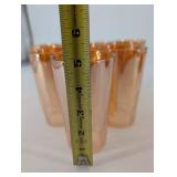 Amber Glass Tumblers - Hammered Texture