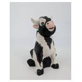 Black & White Ceramic Cow Figurine - 9-Inch Farm Animal Sculpture