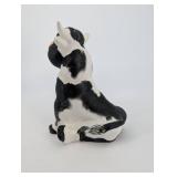 Black & White Ceramic Cow Figurine - 9-Inch Farm Animal Sculpture