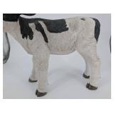 Holstein Cow Figurine - Farmhouse Decor Resin Sculpture, 15-16 in Long