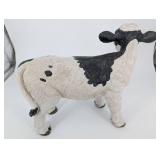 Holstein Cow Figurine - Farmhouse Decor Resin Sculpture, 15-16 in Long