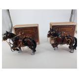 Clydesdale Horse Figurines with Harness - 2-Pack