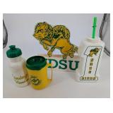 NDSU Dining Services Drinkware Set - 2 White Bottles & Yellow Cup