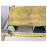 Vintage Tin Litho Dollhouse with Yellow Roof and Blue Side Canopy