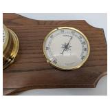 Thermostar Three-Gauge Weather Station on Wood Plaque - Thermometer, Barometer, Hygrometer