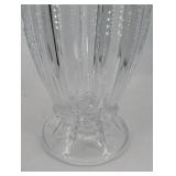 Crystal Cut Glass Vase - Starburst Pattern, 9-Inch Tall