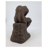 Signed Rodin The Thinker Bronze Sculpture on Rock Base - 12 Inches Tall