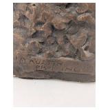 Signed Rodin The Thinker Bronze Sculpture on Rock Base - 12 Inches Tall