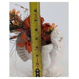 White Ceramic Turkey Vase Planter - 8 in Tall