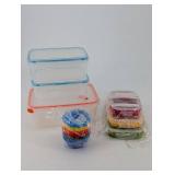 51272 Square Collapsible Food Container Set with Lids - Made in China