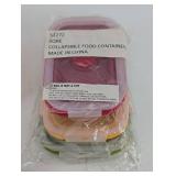 51272 Square Collapsible Food Container Set with Lids - Made in China