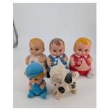 Baby Dolls & Puppy Figurine Lot (Lot of 5)