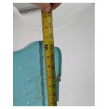 Vintage Metal Doll High Chair - Teal Frame With Yellow Tray And 2-Step Footrest