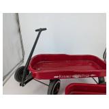 Radio Flyer & Flexible Flyer Red Wagon Set - 2 Vintage Metal Wagons