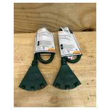2 ft. 14/3 Light Duty Indoor/Outdoor Extension Cord with Multiple Outlet Triple Tap End, Green (lot of 2)