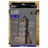 Commercial Electric 6 FT Cord + 12 Outlet Surge Protector