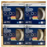 Commercial Electric 4 in LED Color Changing Interchangeable Recessed Trim lot of 4