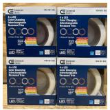 Commercial Electric 4 in LED Color Changing Interchangeable Recessed Trim lot of 4