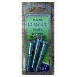 Needa 441030A 1/4-20x1-1/2  Grade 5 Hex Head Cap Screws lot of 10