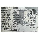 NorthStar Portable Electric Air Compressor, 2 HP, 20-Gallon Vertical Tank, Super-Quiet Operation, Oil-Free Pump, 5.4 CFM @ 90 PSI #99306