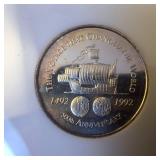 One Ounce 99.9% silver bullion  1492-1992 500th Anniversary  Voyage that changed the world