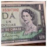 Vintage Canadian Bank Notes from 1967  2 One Dollar Bills