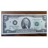 Crisp and Clean 2 Dollar Federal Reserve Note :: Collectible :: Featuring Thomas Jefferson