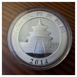 1 Oz. .999 Silver Bullion  2014  10 Yuan Face Value  BU  Excellent Condition Panda!