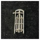 Miniature Sterling Silver Snow Sled (Pin with broken piece)