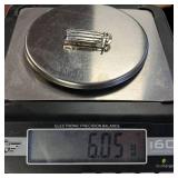 Miniature Sterling Silver Snow Sled (Pin with broken piece)