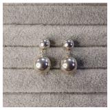 1 inch double ball earrings