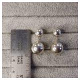 1 inch double ball earrings