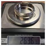 Engraved Cuff with security chain  Sterling Silver